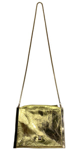 Cartera Piel de Cabra Dorada