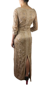 Maxi Vestido Beige Encaje