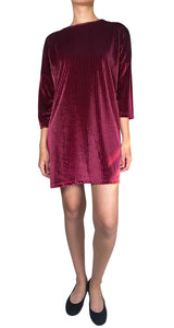 Vestido Velvet Morado Y Negro