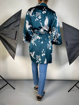 Kimono Verde Estampado