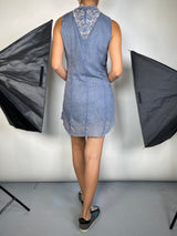 Vestido Bordado Fibras Metalizadas