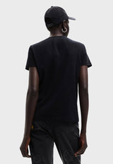 Polera Desigual Smiley Negro - Calce Regular
