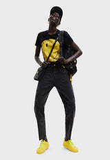 Polera Desigual Smiley Negro - Calce Regular