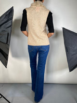 Sweater Tejido Beige piel real