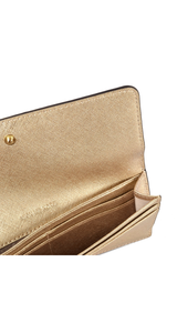 Billetera Cuero Saffiano Dorado