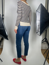 Sweater Rayas Beige Y Azul