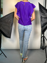 Blusa Seda Morada Vuelos