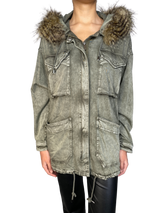 Chaqueta Capucha Piel Sintética