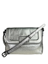 Bandolera Cuero Plateada