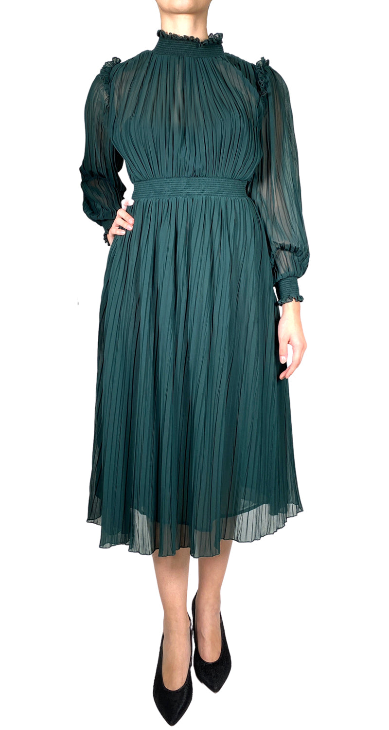 Vestido Verde Plisado ZARA – Market People
