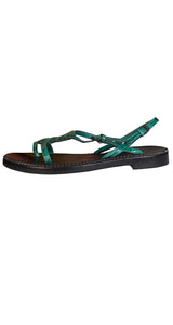 Sandalias Cuero Verde