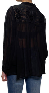 Blusa Negra Traslúcida