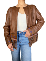 Chaqueta Cuero Flecos