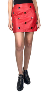 Falda Roja Cuero