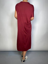 Vestido Asimétrico Burdeo PLUS SIZE