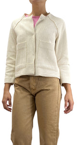 Chaqueta Tweed Blanco Broches