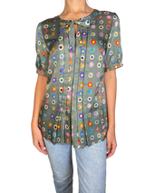 Blusa Estampada Plisada