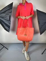 Cartera Reversible Dorada Y Coral