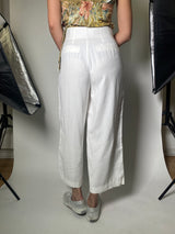Pantalón De Tela Blanco Ancho