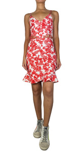Vestido Mini Flores Rojas