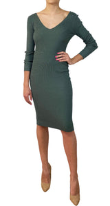 Vestido Escote V Verde