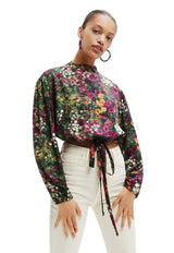 Blusa Desigual Cropped Floral Multicolor - Calce Slim Fit