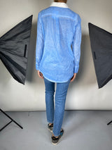 Blusa Azul Bordada