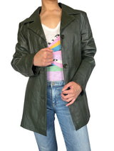 Chaqueta Cuero Verde