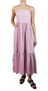 Vestido A Rayas Rosado