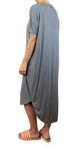 Vestido Gris Corte Polera