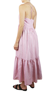 Vestido A Rayas Rosado