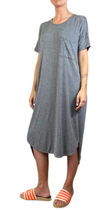 Vestido Gris Corte Polera