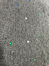 Sweater Tejido Negro Con Aplicaciones Multicolor