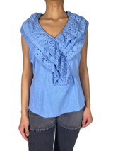 Polera Azul Broderie