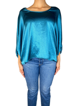 Blusa Manga Murciélago Turquesa