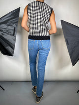 Sweater Gingham Sin Mangas