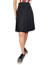 Falda Seda Plisada Negra