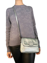 Bandolera Cuero Plateada