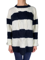 Sweater Tejido Blanco Y Negro