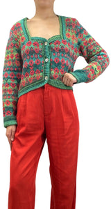 Sweater Verde Flores