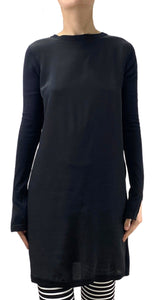 Polera Seda Larga Negra