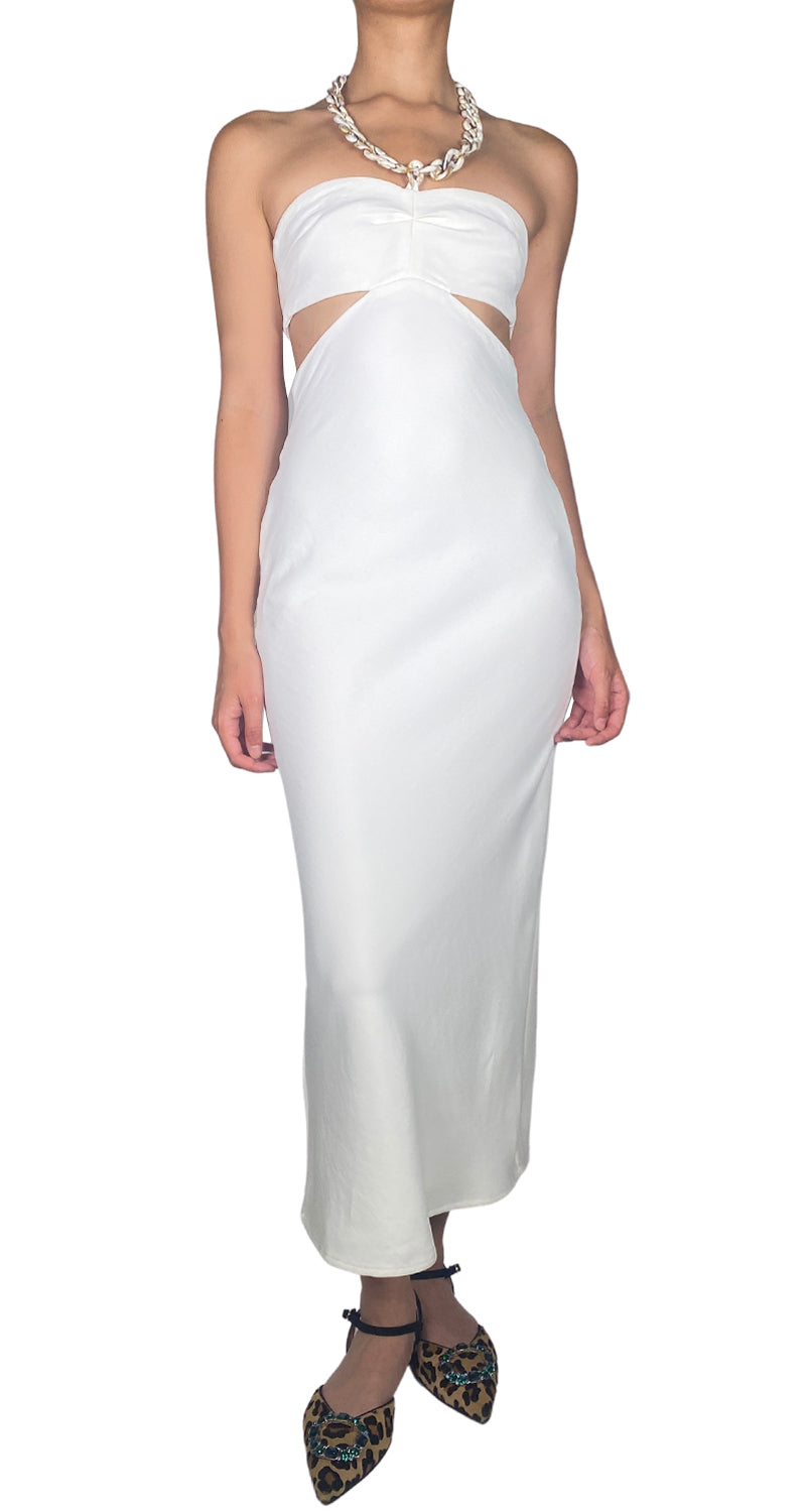 Zara Vestido Blanco Basico Vestido Cut Out Blanco ZARA – Market People