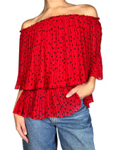 Blusa Plisada Puntos