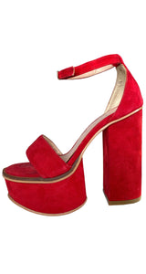 Taco Alto Gamuza Roja