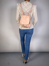 Mochila Mini Cuero Rosa