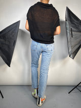 Sweater Negro Manga Corta