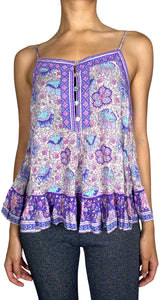 Top Estampado Con Hilos Metalizados