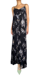 Vestido Maxi Negro Floreado