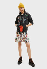 Polerón Desigual Patch Hoodie Negro - Calce Regular