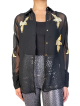 Blusa Traslucida Lentejuelas